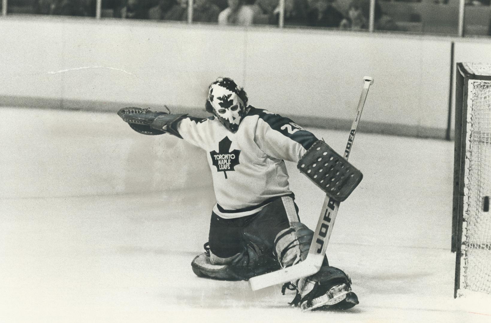 Toronto Maple Leafs' second-year goalie Mike Palmateer earns an A for his exciting work in the nets