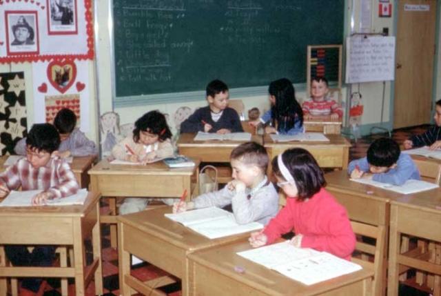 Children working in class