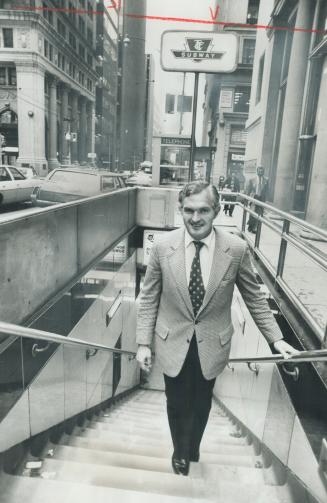 New TTC commissioner Julian Porter emerges from King Station on the Yonge St