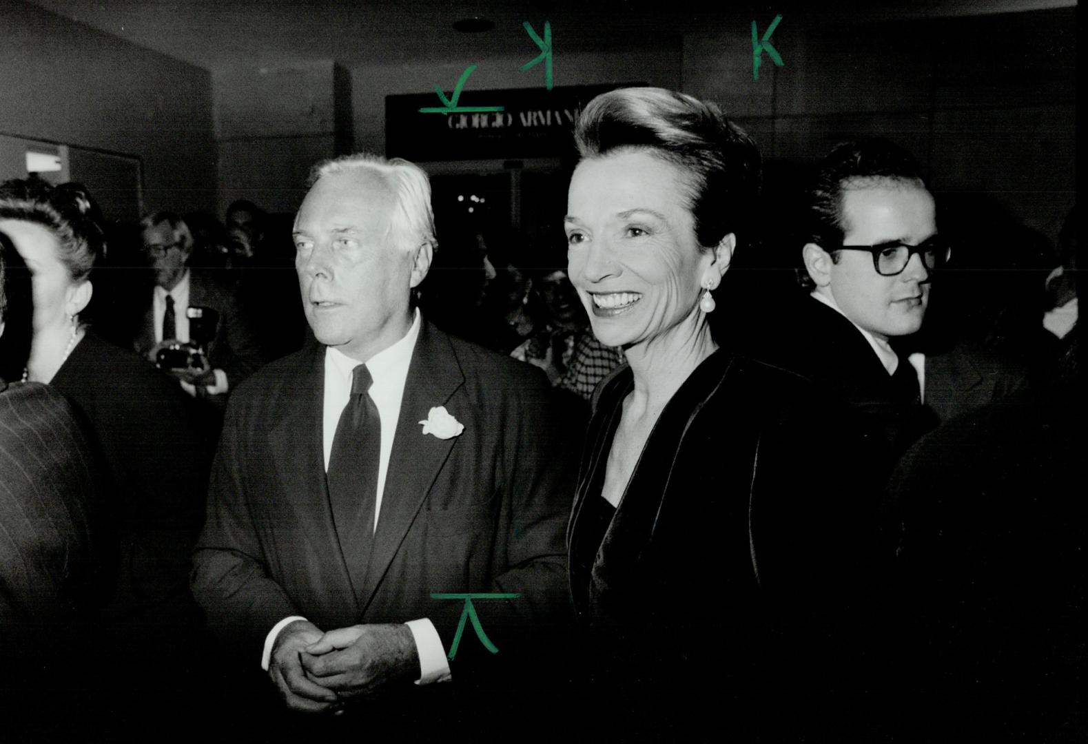 Lee Radziwill, above, Armani's special events co-ordinator