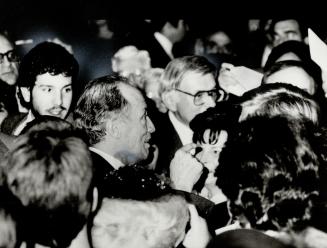 A face in the crowd. Prime Minister Trudeau is almost lost in the crowd in Hamilton as he entered the Hamilton Trade Centre last night. The Prime Mini(...)