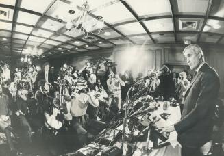 John Turner, above, announces his decision not to contest the Liberal leadership at press conference in Toronto