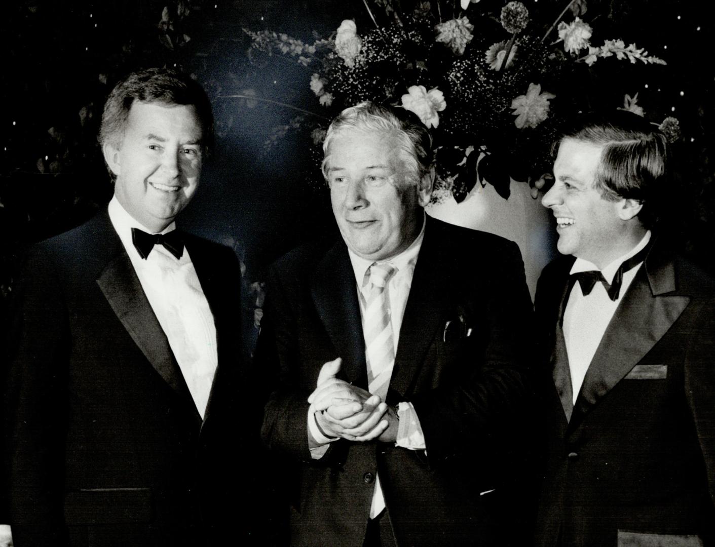 All dolled up for dinner. Politicians were out in force at Ryerson gymnasium last night, including former Conservative leader Joe Clark (left), who ch(...)