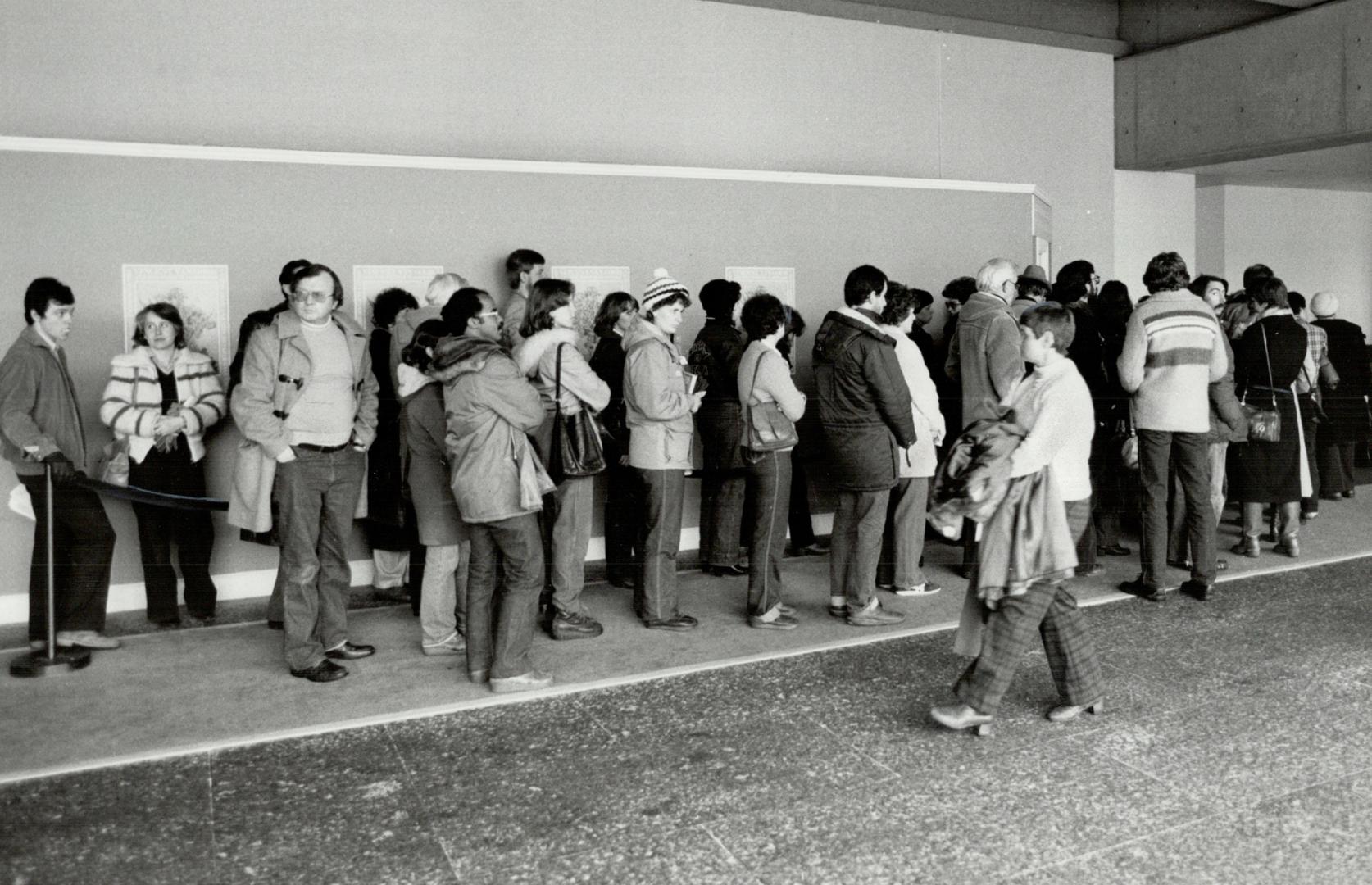 Van Gogh admirers lined up at the Art Gallery of Ontario yesterday for tickets to the Toronto exhibition of the artist's work