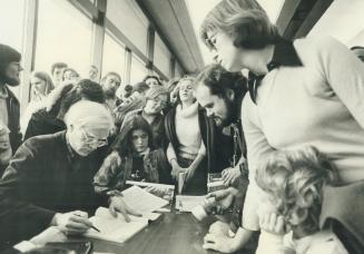 Andy Warhol at Art Gallery of Ontario autograph his new book The Philosophy of andy warhol