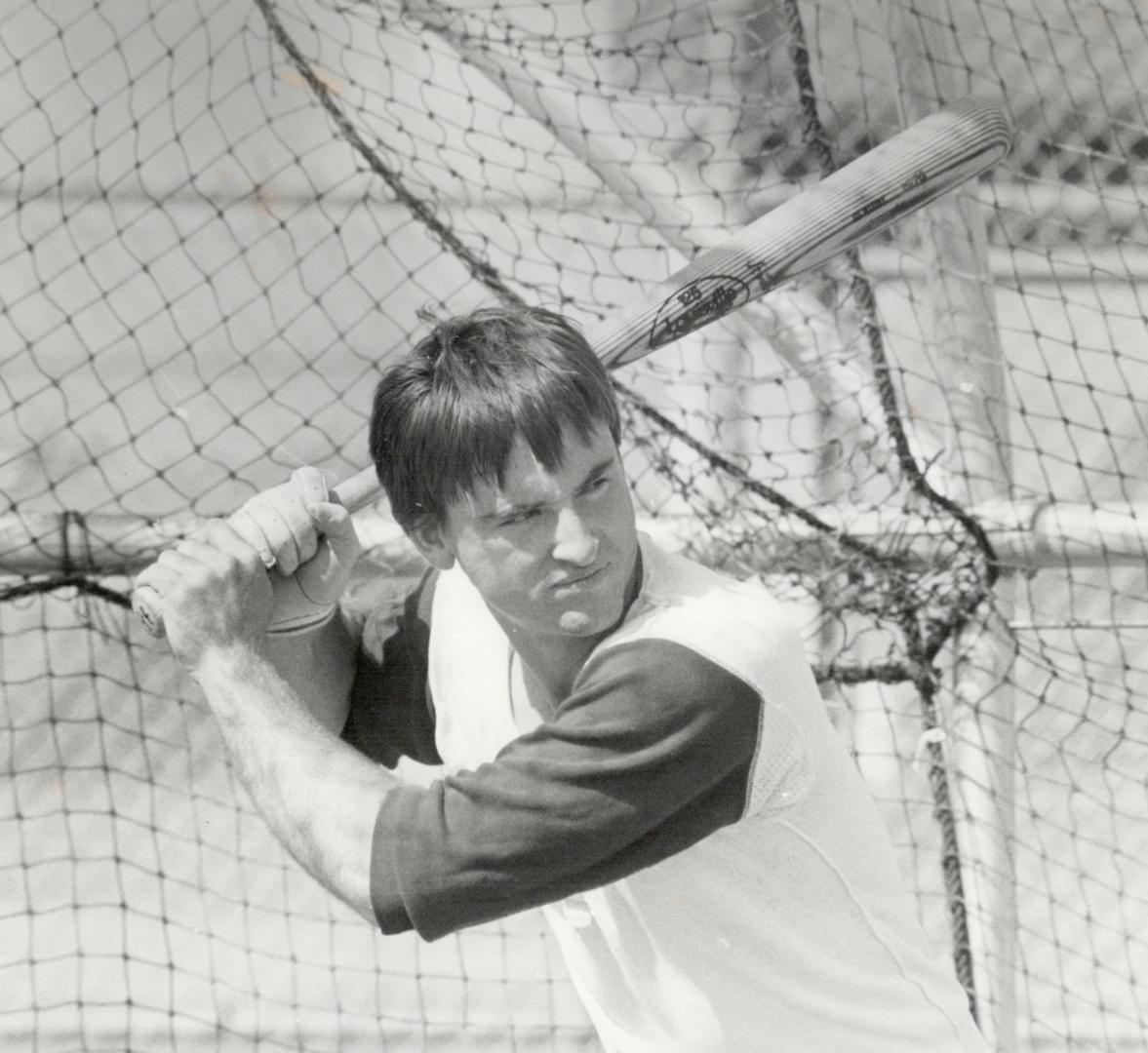 Hoping to hit way into the lineup---Outfielder Mitch Webster hopes his bat will win him a spot with the Blue Jays