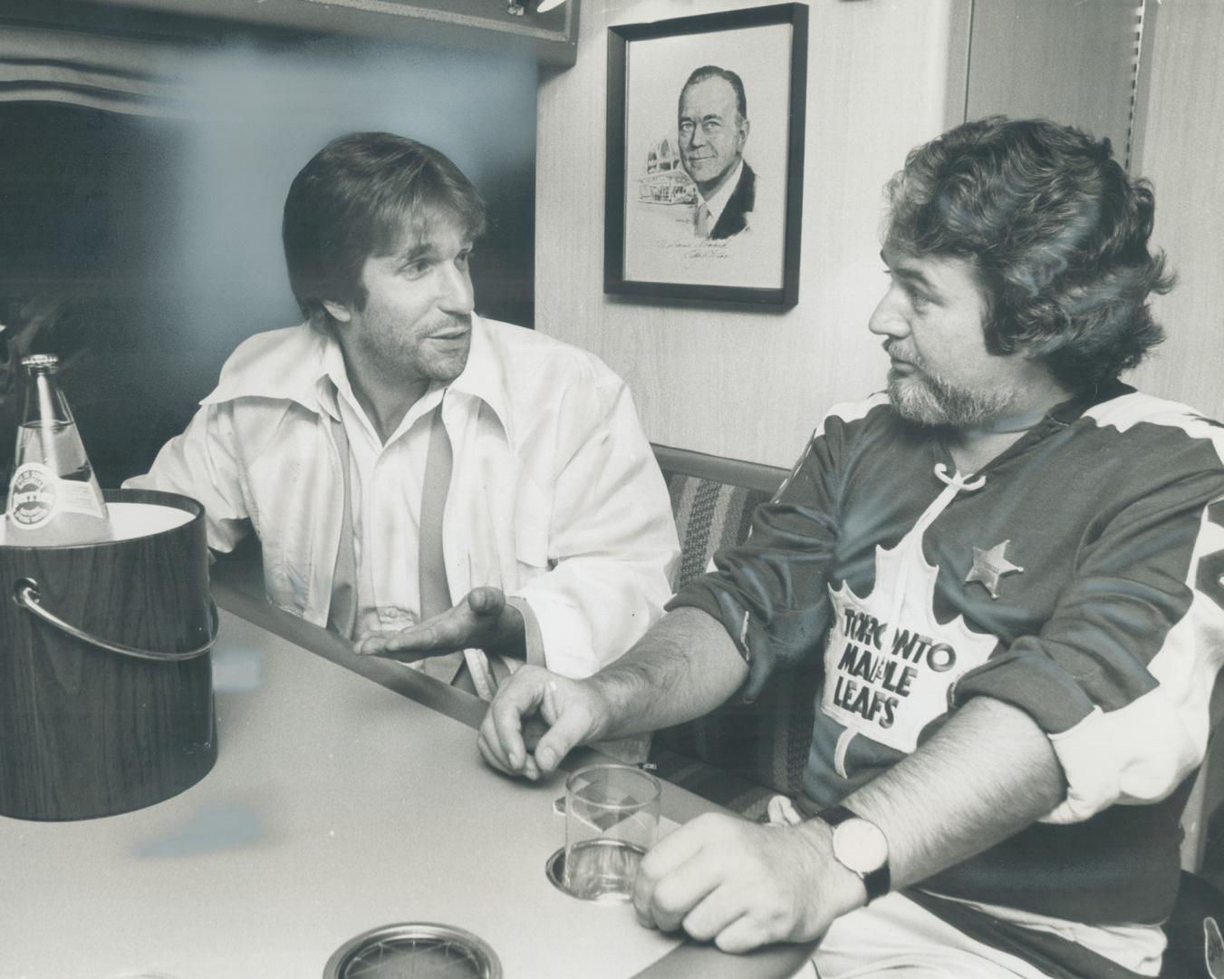 Better-known as the duck-tailed dropout from 50s, The Fonz-actor Henry Winkler (left) chats with film festival promoter William Marshall after arrivin(...)