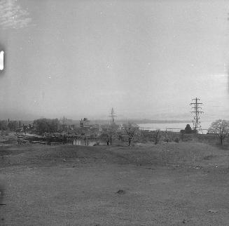 (The) Queensway, looking southeast from west side Humber River, during construction