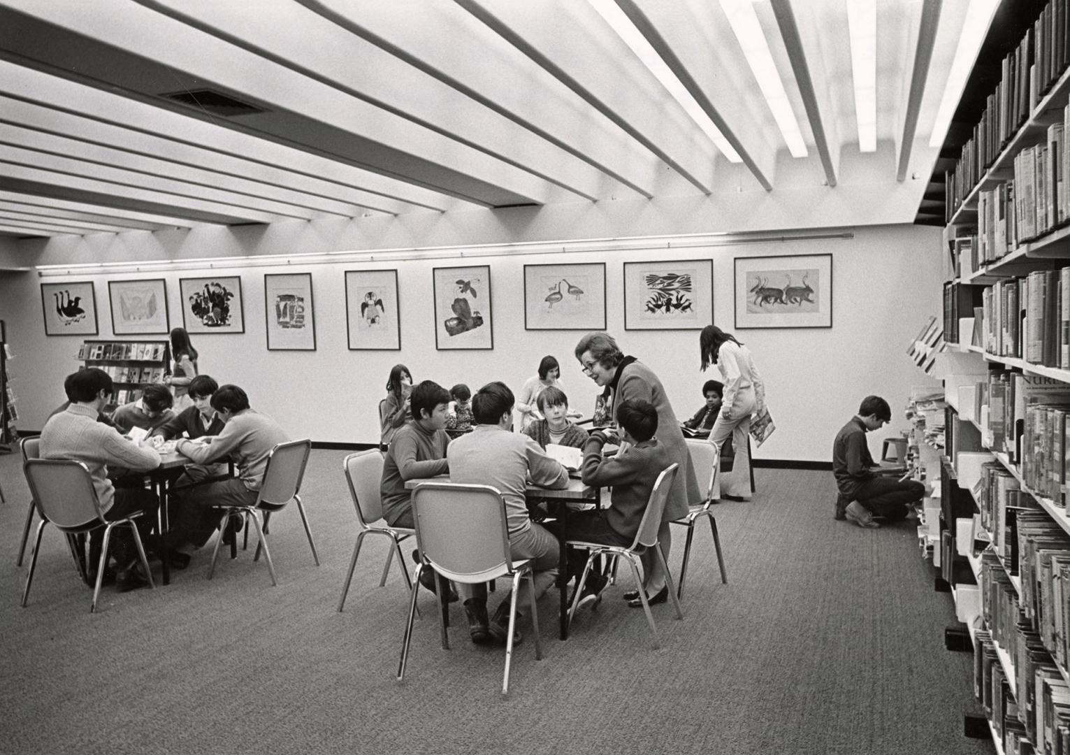 Charles R. Sanderson Branch, Toronto Public Library, Dundas Street West, southeast corner of Bathurst Street, Toronto, Ontario Interior: Study Room