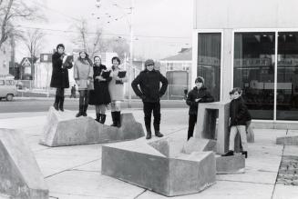 Charles R. Sanderson Branch, Toronto Public Library, Dundas Street West, featuring Peter Sager sculpture, Fort for Children