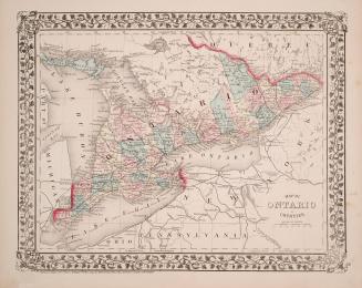 Map of Canada West in counties