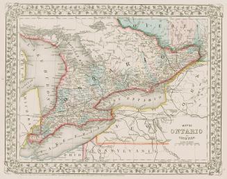 Map of Ontario in counties