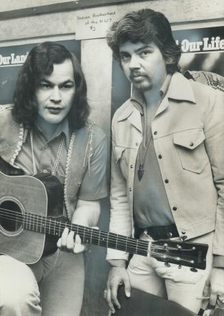 Poet and actor Duke Redbird (right) last night played host and read one of his poems at an evening of New Native Cinema in the St. Lawrence Centre Tow(...)