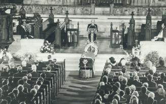 Last respects: St. Paul's Anglican Church on Bloor St. E. was filled yesterday as the funeral was held for former premier John Robarts. The flag-drape(...)