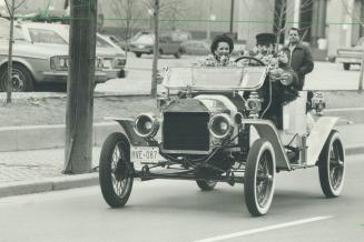 Cruisin' for cancer. Norman Hathaway took Katherine Robarts, who's co-chairman of the Cancer Society's Fashion Show, out for a motor cruise yesterday (...)