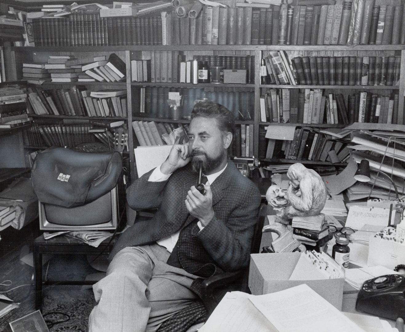 Professor John Robson in his study at his McMaster Ave