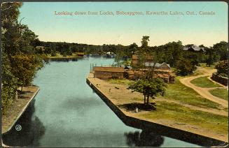 Looking down from Locks, Bobcaygeon, Kawartha Lakes, Ontario, Canada