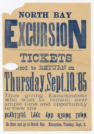 North Bay excursion tickets