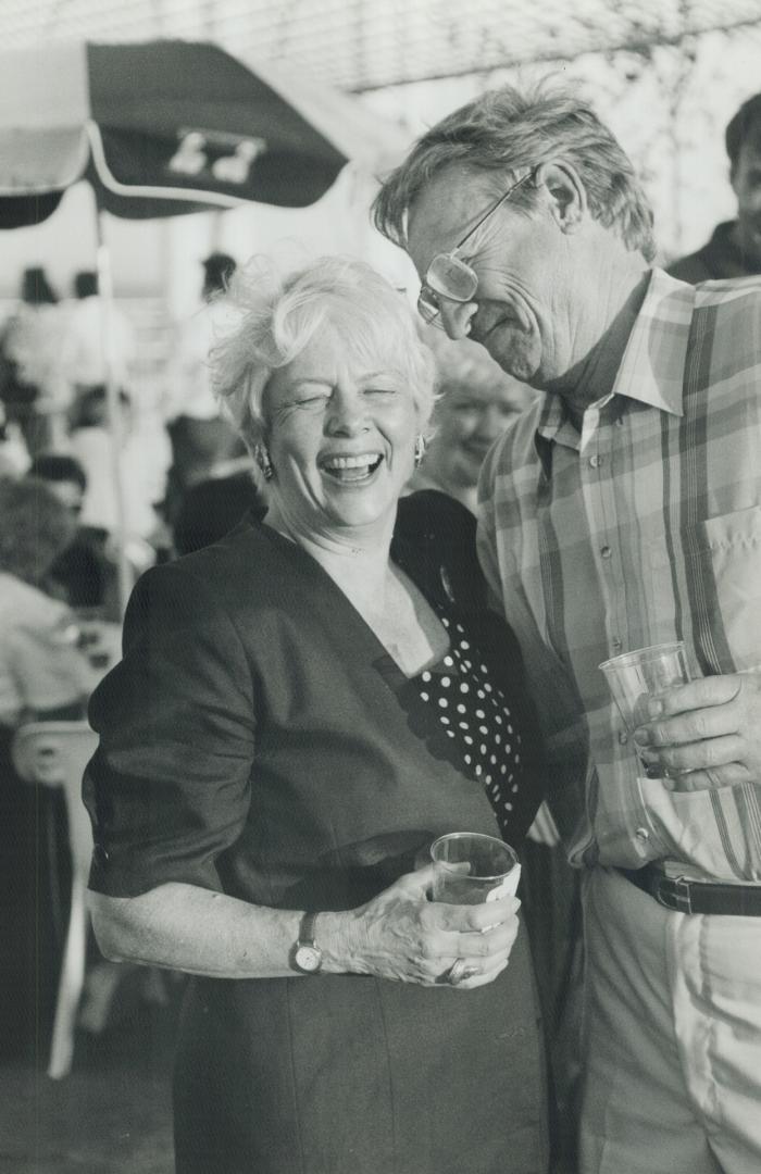 Lots of laughs. Liberal MPP Bob Nixon and June Rowlands chat last night as well-wishers gathered at Ontario Place to say goodbye to the man often refe(...)