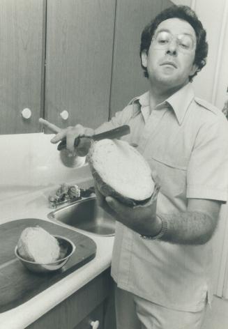 David Schatzky, a 'reformed French-fry addict' trims a cabbage