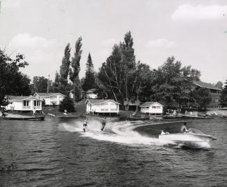 Water skiing on South Lake, Minden, Ontario