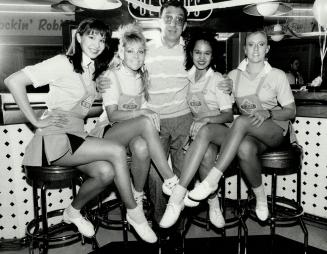 Above, De Soto coowner Abuy Bloomfield, centre, is surrounded by dancers, from left, Kiki Maritsuga, Gail Alexis, Indrani Desouza and Hilary Mitchell. Right.