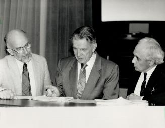 Keeping culture: Retired teachers James Cunningham, left, and Jack Blyth, as well as David Pogson, a Royal Navy veteran, feel students are being denied an education about Canada's British heritage.