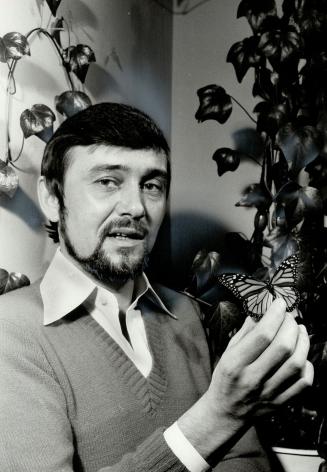 Barrie Castell, former royal horticulturalist, with pet butterfly