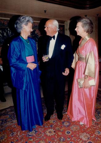 At left, Prince Edward and Lieutenant-Governor Lincoln Alexander were joined, above, by Professor Max. Clarkson, his wife Madeleine, left, and his sister Lilian de Arias.