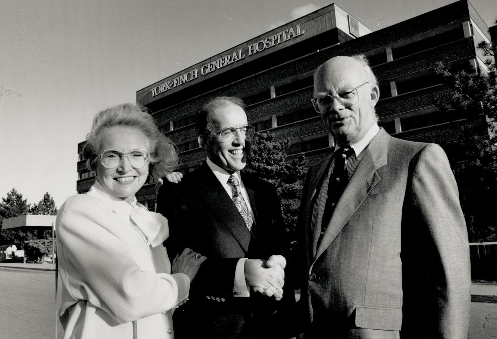 Financial thanks: Robert and Ann Corcoran showed their appreciation for the care given at York-Finch hopsital by donating a gift of $250,000 to the building fund. Corcoran owns a company in Mississauga that makes paint-finishing systems for industry.