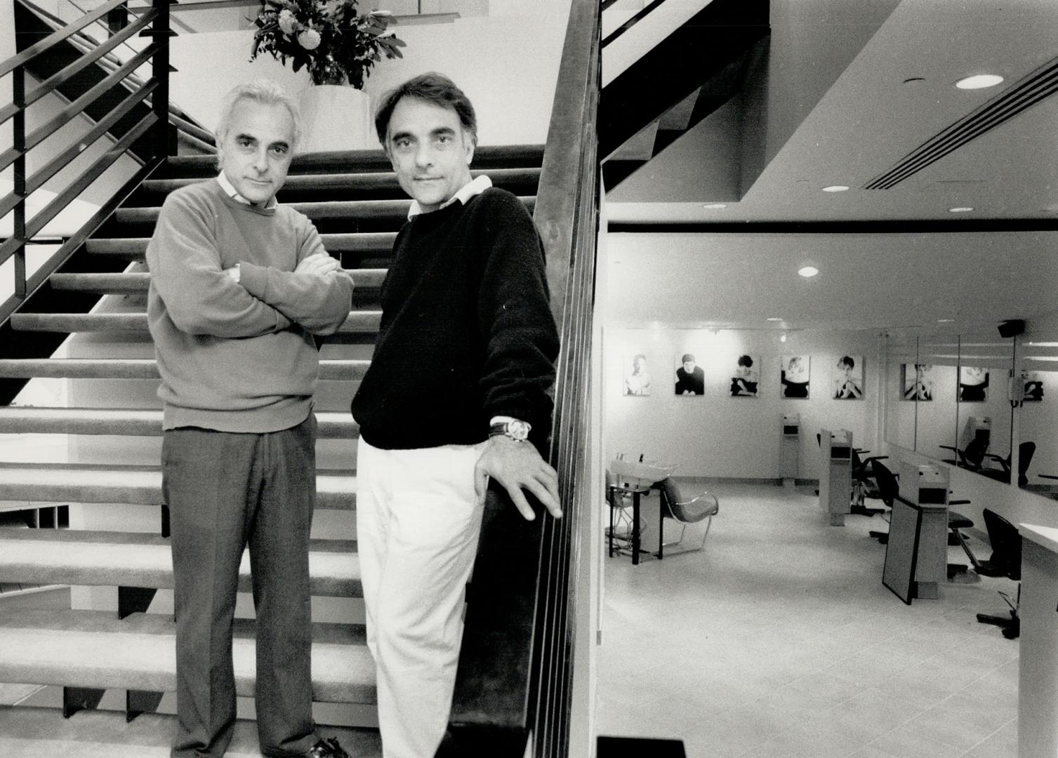 Soothing tub: Above, Massimo and Giancarlo De Berardinis in their new Hazelton Lanes spa, designed by world-renowned architect Carlos Ott. Right, hydrotheraphy tub which blasts client with 170 pressurized jets.