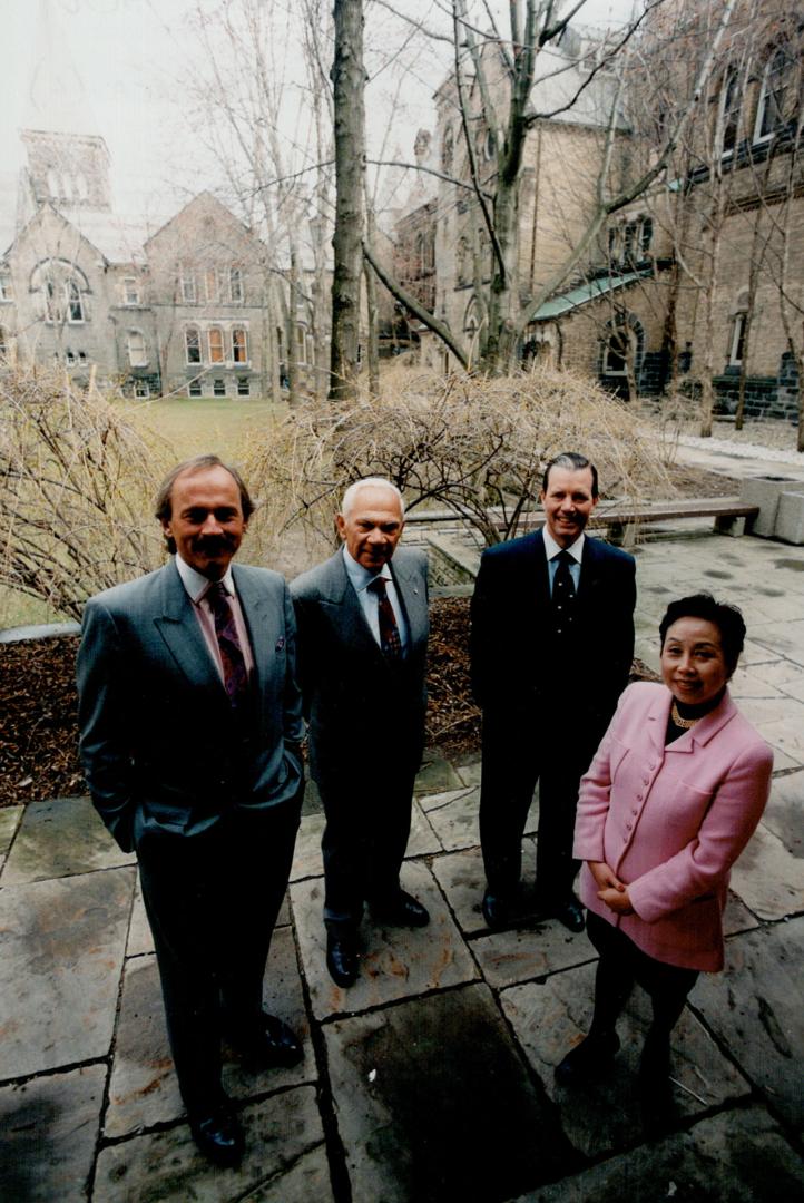 Jon Dellandrea (L) and Murray Koffler, Anthony Comper, Doris Lau