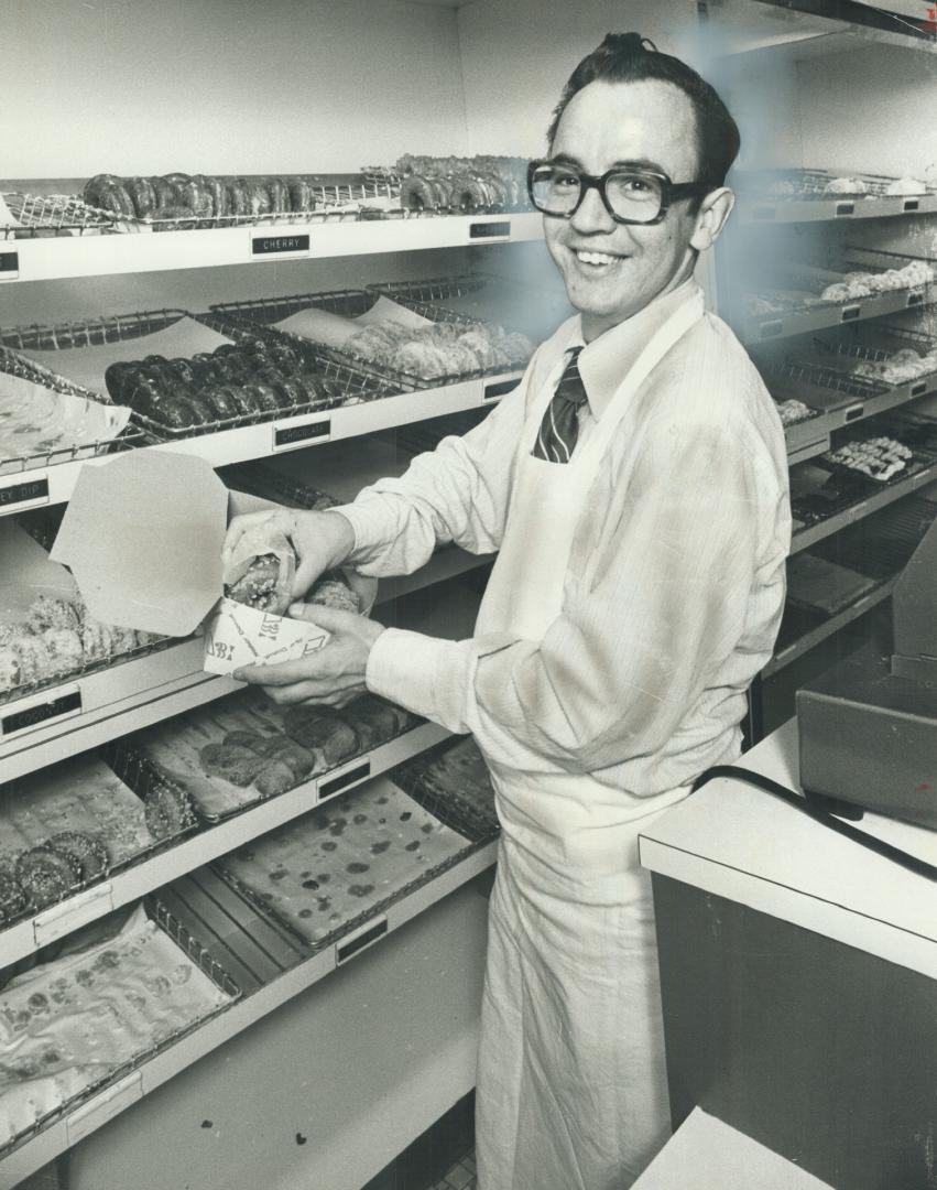 Working nights in a doughnut shop and days at a paper products plant, Robert Gilbert, 30, is paying off $3,000 in student loans. He will be getting his bachelor of arts degree from McMaster University in the spring. He began his education by spending six