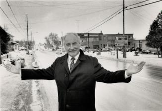 Proud Mayor: East Gwillimbury's Bob Featherstonhaugh stands on Leslie St. in village of Queensville. If a development consortium's plan go through, the village of 700 will grow to 30,000 on 1,250 hectares (3,000 acres) of land.