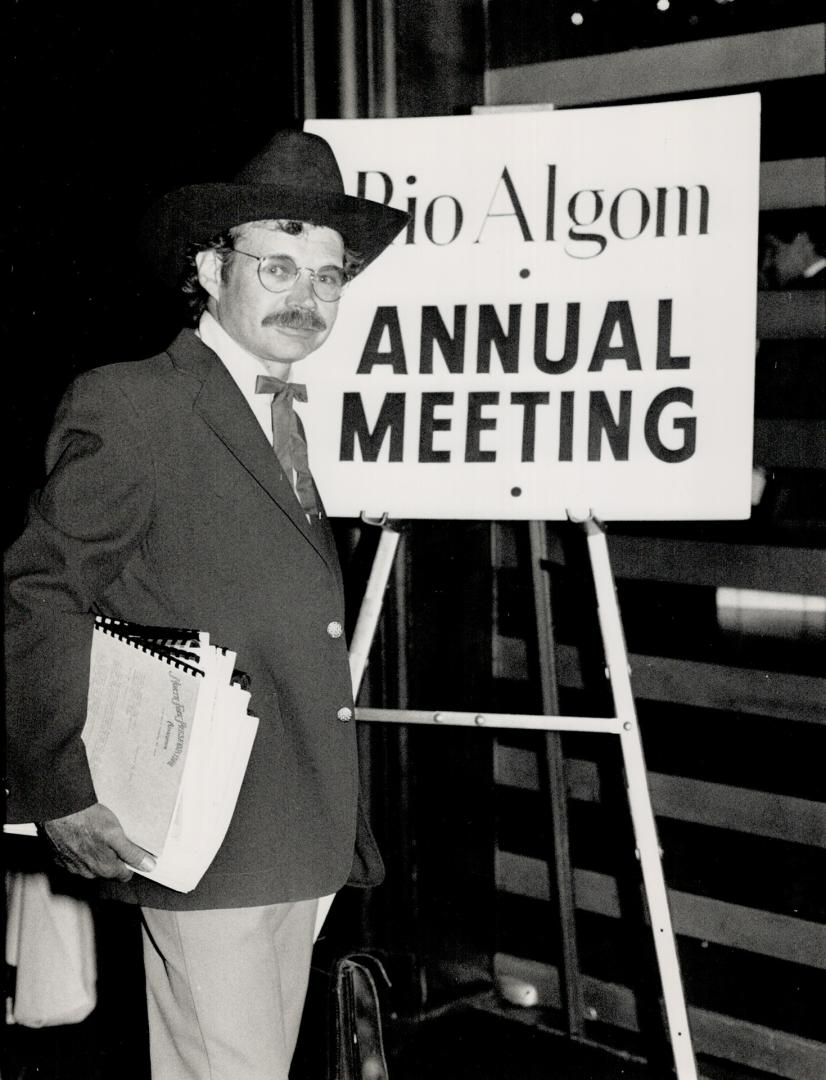 Mine protest: John Frederick came to Toronto's concrete-and-glass canyons from the wilds of Montana for Rio Algom's annual meeting yesterday, but couldn't get the firm to scrap plans for ever developing an open-pit coal mine near B