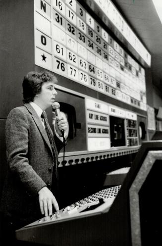 Serious work: Neil Gallagher calls numbers at the Lansdowne bingo, which is taken very seroiusly by the Variety Club