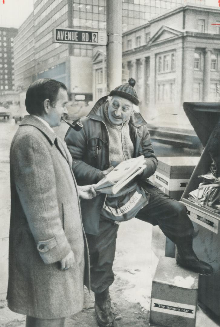 After 62 years of peddling newspaper the streets of downtown Toronto, Ed Harris 70 tomorrow and will retire next Saturday