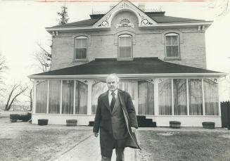 Yellow brick farmhouse contains offices and is hub of steel empire organized by its president, Gerald Heffernan, 58