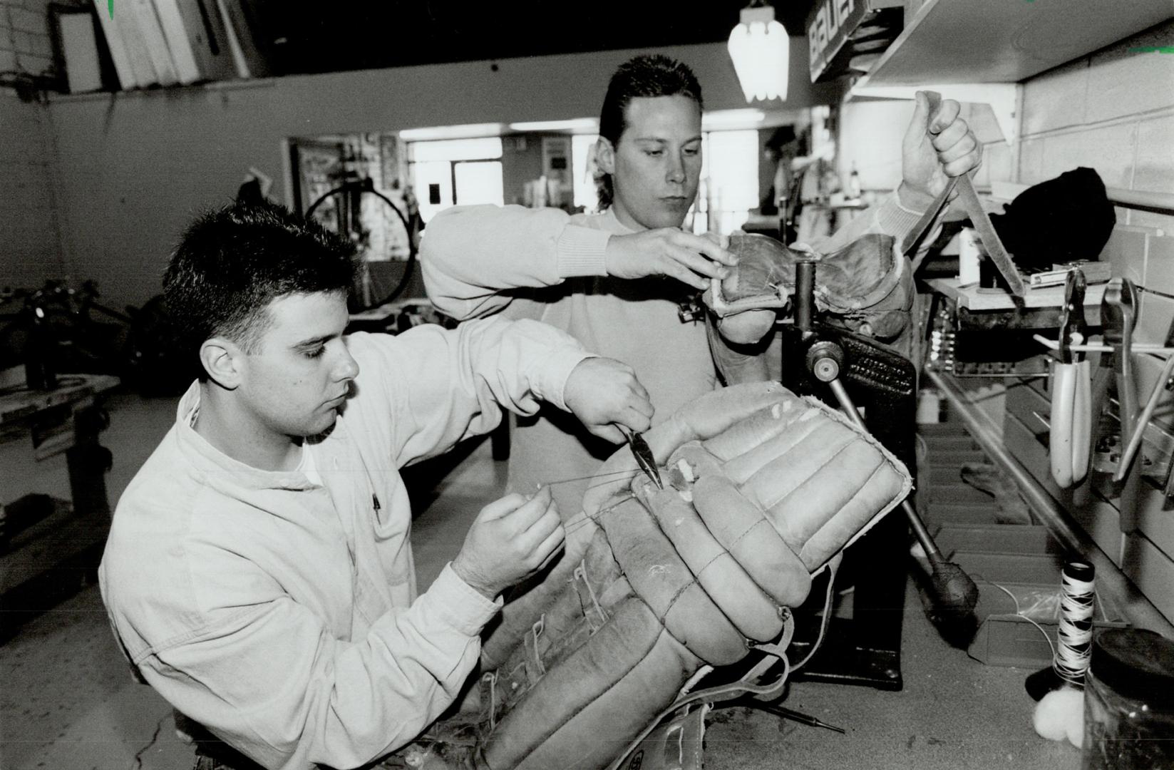 Repairmen: Peter and Mike Gout opened their own sports equipment repair shop, Sportfix, on Torbram Rd. in 1990 and haven't looked back.