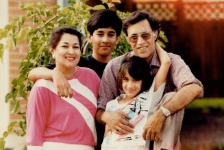 Expelled from Idi Amin's Uganda in 1972, lawyer Zaka Haque, pictured with wife and children Nabeel, 18, and Nadia, 8, sought refuge in Canada and was reduced to eating meals of bread and butter in Toronto