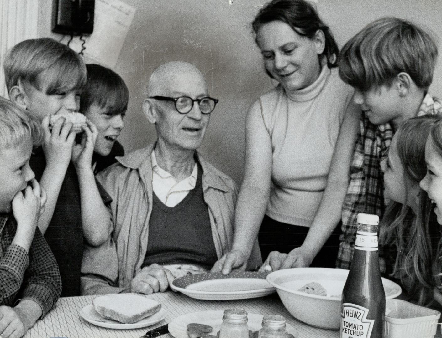 Out of custody and back with the family of John Graham, the unemployed window-washer who helped him gain his freedom after he was committed to the Ontario Hospital, Harry Heard, 72, tells about his experiences as a ward of the government