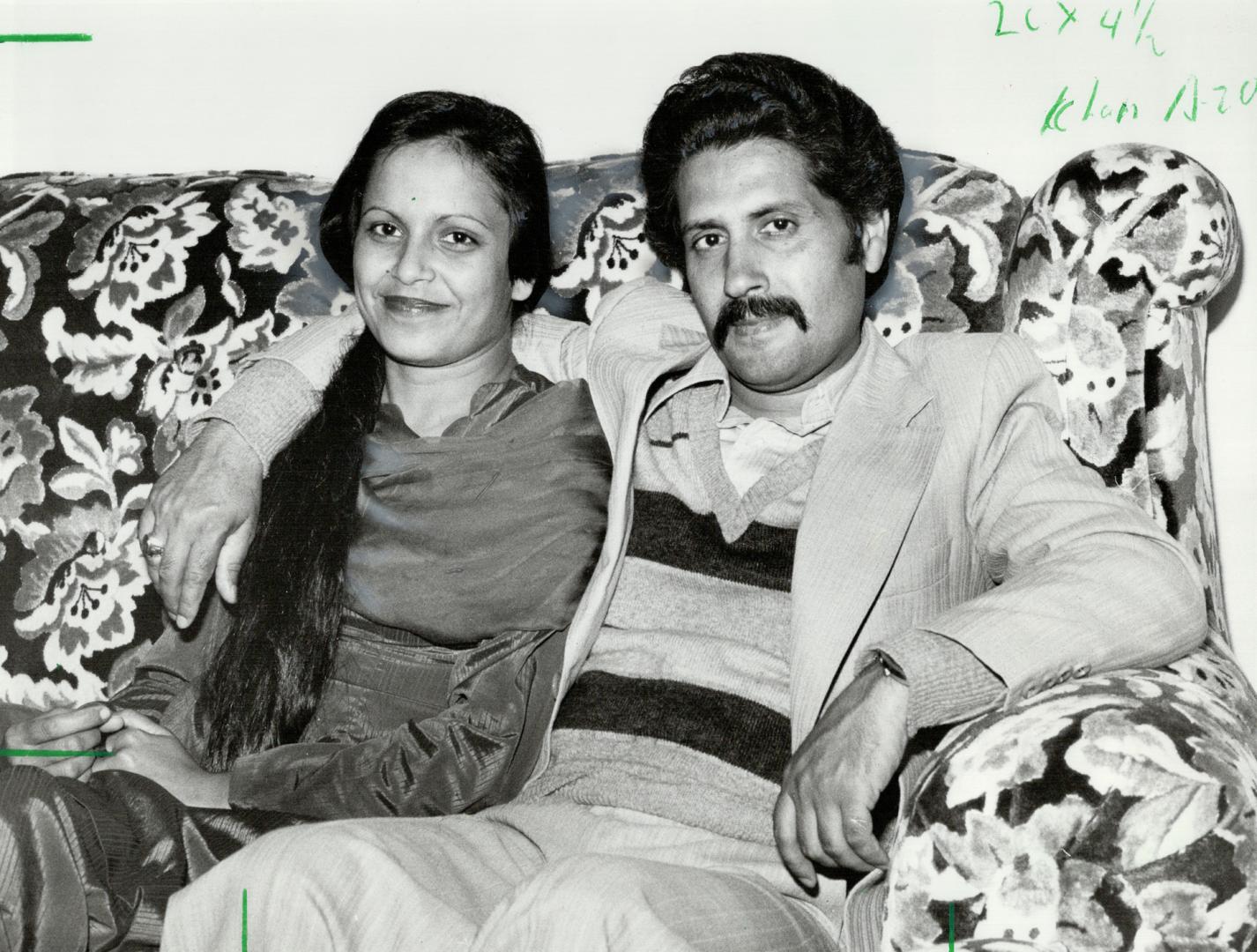 Some welcome: I still don't believe it, says Amanat Khan, here with his wife Saajida