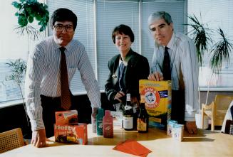 Our brands: Hazelton New Products Group managing director Robert Kincaide, left, resarch dirctor Claudine Brierley and marketing partner Rick Sherriff, display products they've helped launch