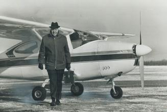 Big Jim Leeson parks his Cessna Skyplane, zips up his jacket and goes to pay a house call. By flying, Wiarton's Dr. Leeson figures he's beaten one of the biggest problems facing the progessive rural doctor today: Isolation from his colleagues and the big city medical centres. With his Cessna he can hop down to Toronto in an hour for a lecture. Still, he admits, a rural practice might not be every doctor's cup of tea, I'm a farm boy myself...I'm used to it, he says.