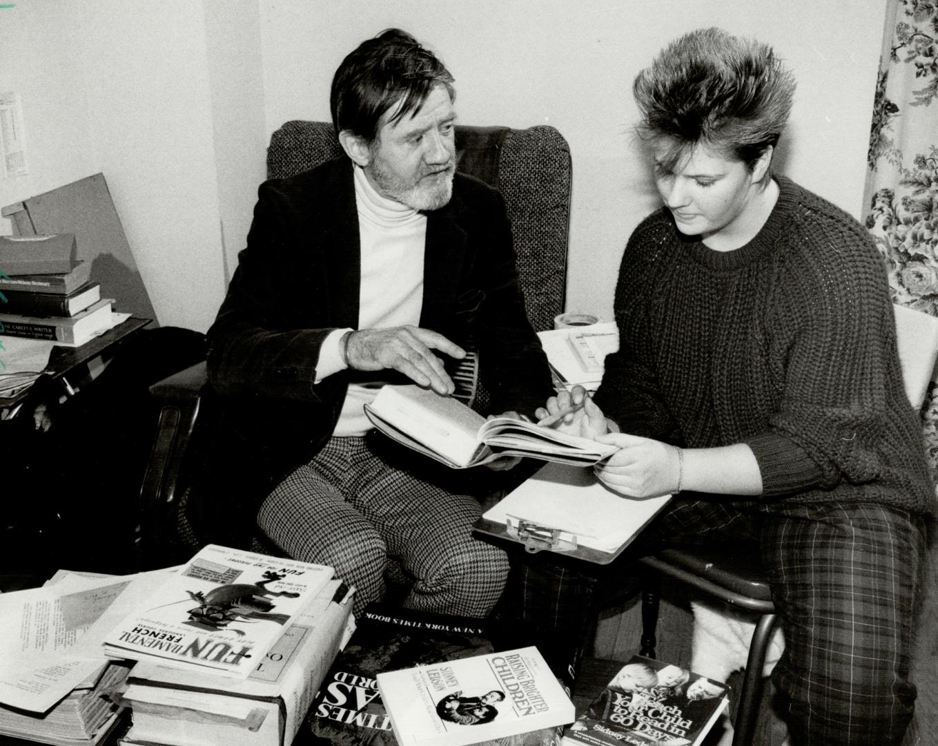 Classroom at home: Sidney Ledson teaches his daughter Jena, 15, at home after removing the girl from Scarborough high school because he felt her education was suffering