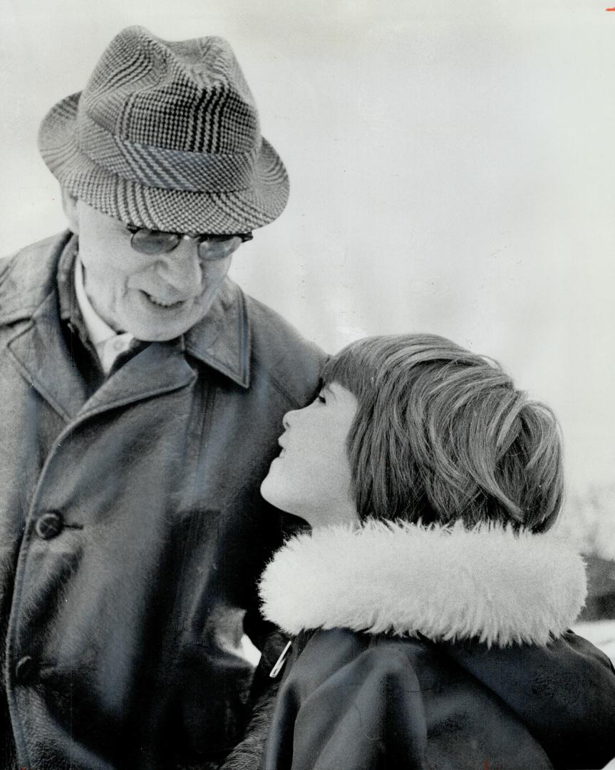 At 80, James McCrackan walks two to five miles a day and his granddaughter Janie Hodgson, 5, sometimes runs to meet him