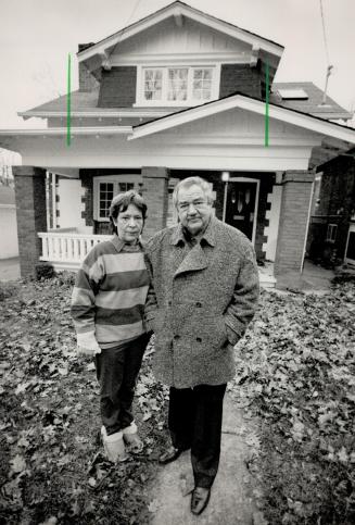 Fight for home: Gert and Andy McCrorie stand outside Brookside Drive home the bank has threatened to take