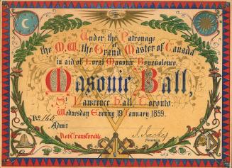 Masonic Ball, St. Lawrence Hall, Toronto