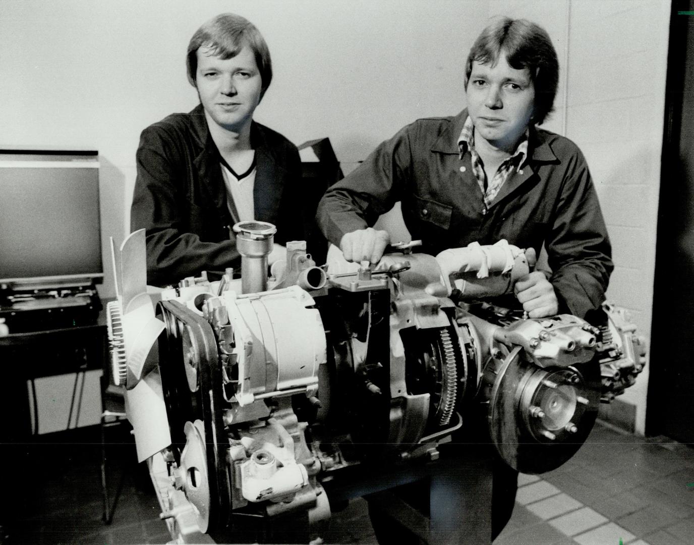 Unable to drive: Twins Keith (left) Kevin Mateff finished their automotive technician program at Centennial College with a 96-per-cent average, but they can't get driver's licenses because they'reclassed as legally blind