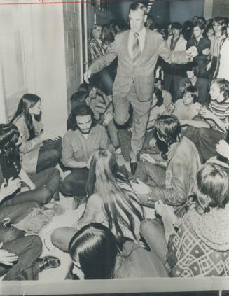 Last week, Edward Monkman, Nipissing district education director, had to pick his way throught student sit-in outside school office in Sturgeon Falls